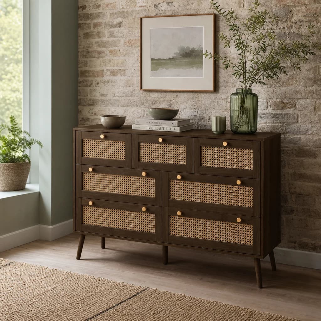 Croxley 7 Drawer Rattan Chest - Chests of drawers, photo 1 of 10