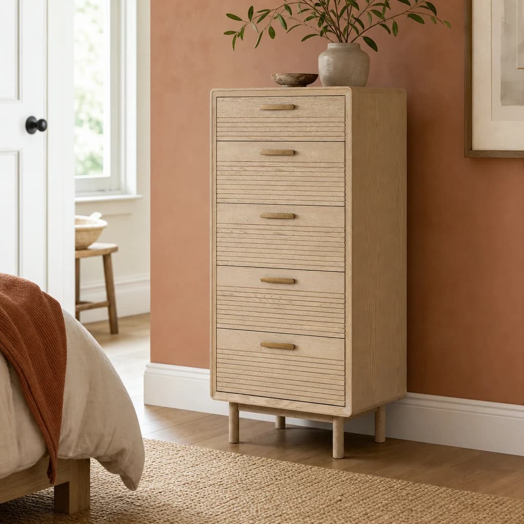 Harper 5 Drawer Tall Boy - Furniture, photo 1 of 2