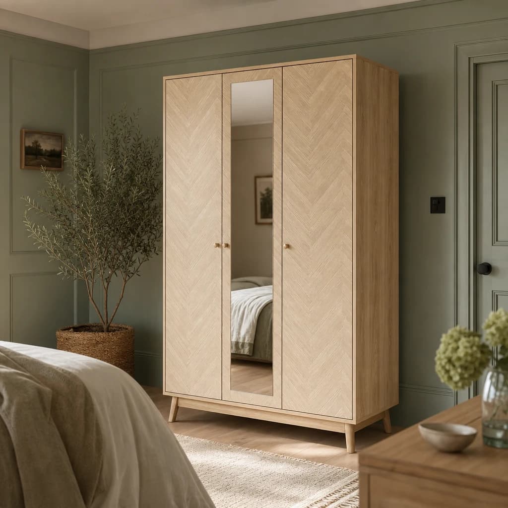 Herringford 3 Door Wardrobe With Mirror