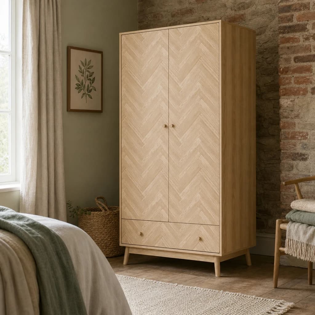 Herringford 2 Door 1 Drawer Wardrobe