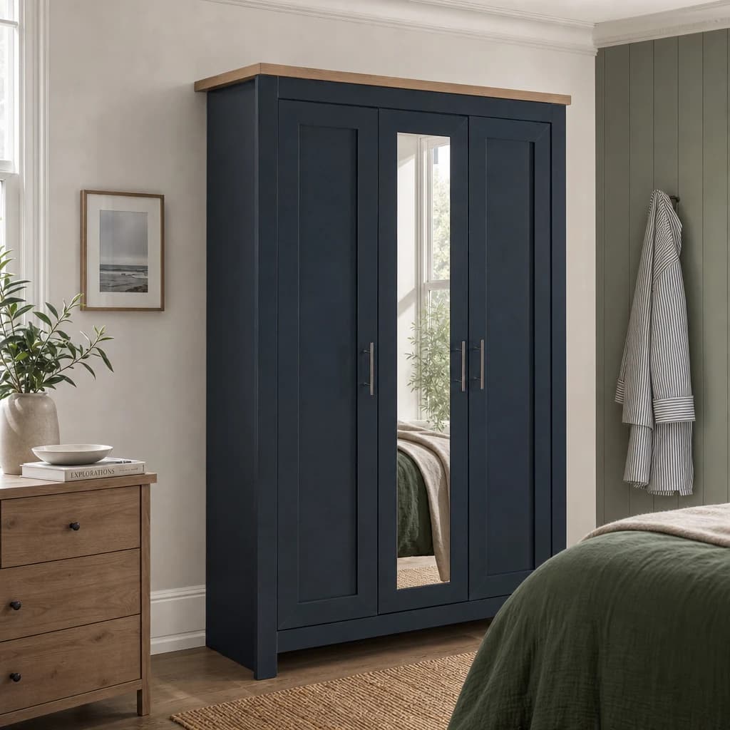 Highgate 3 Door Wardrobe With Mirror - Wardrobes, photo 1 of 10