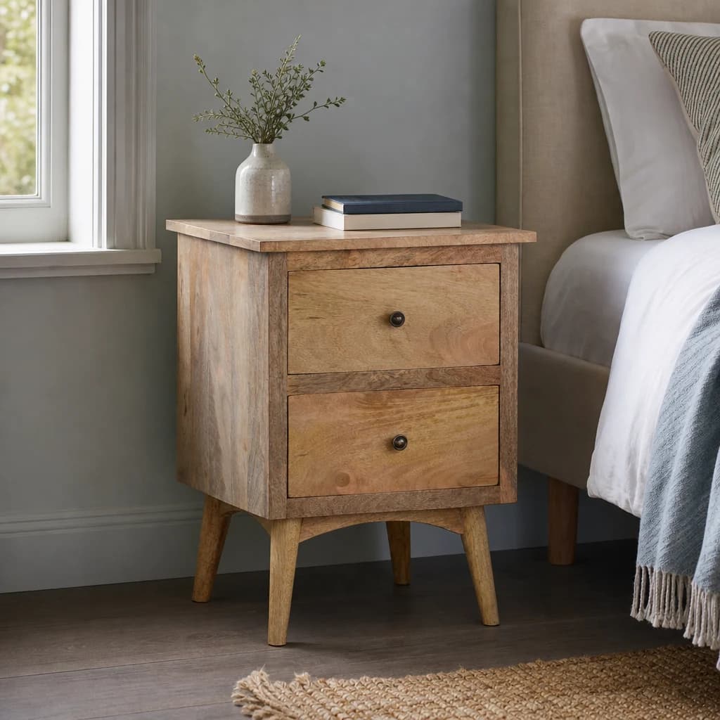 Nordic Style Bedside with 2 Drawers - Bedside tables, photo 1 of 10