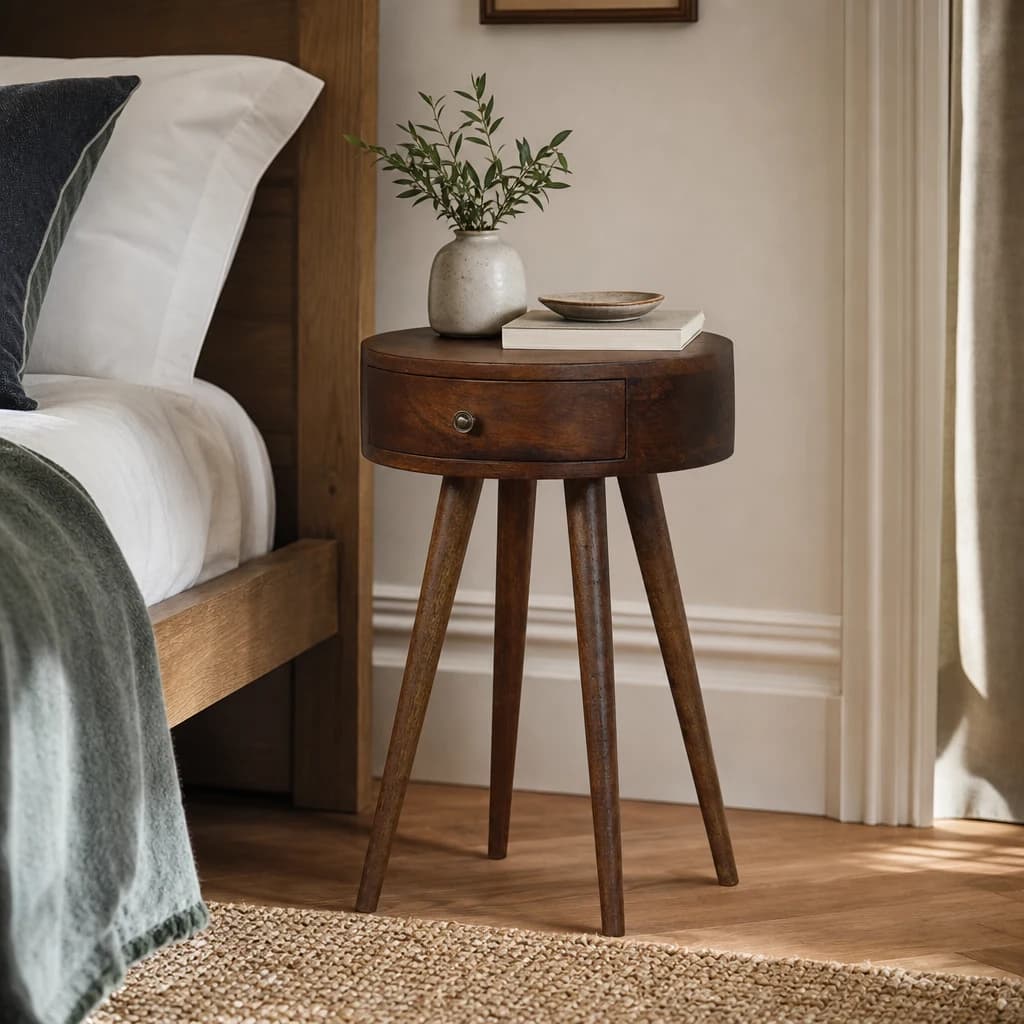 Nordic Chestnut Circular Bedside - Bedside tables, photo 1 of 9