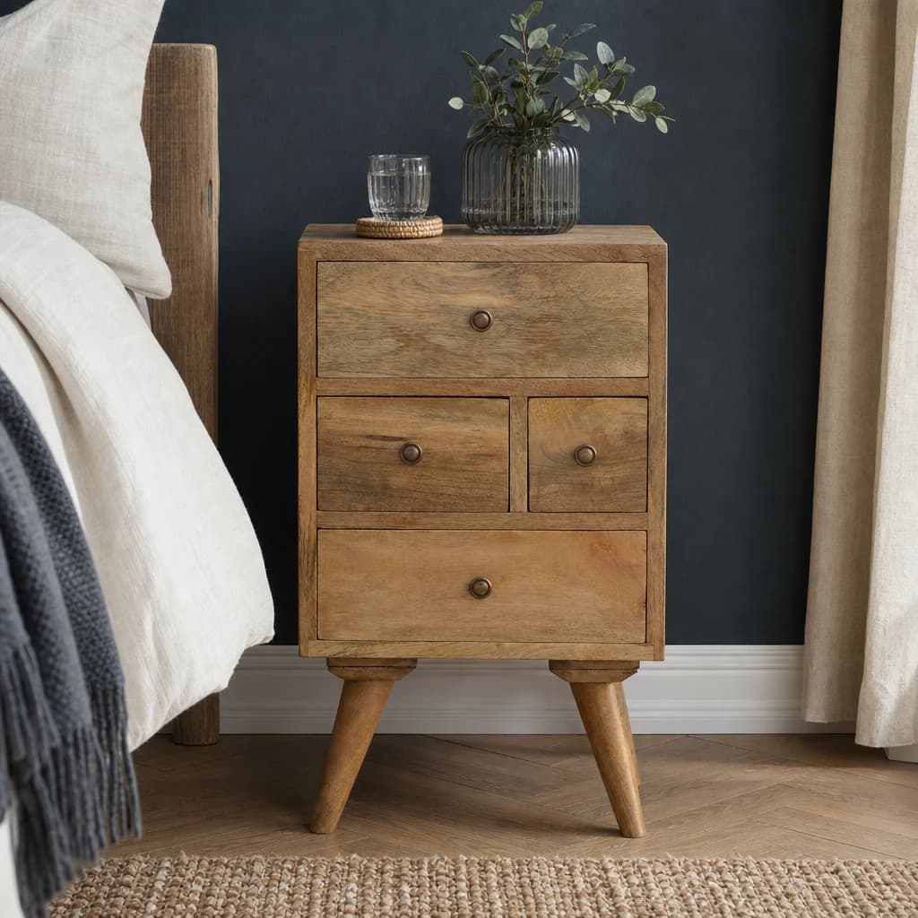 Nordic Style 4 Drawer Multi Bedside - Bedside tables, photo 1 of 10