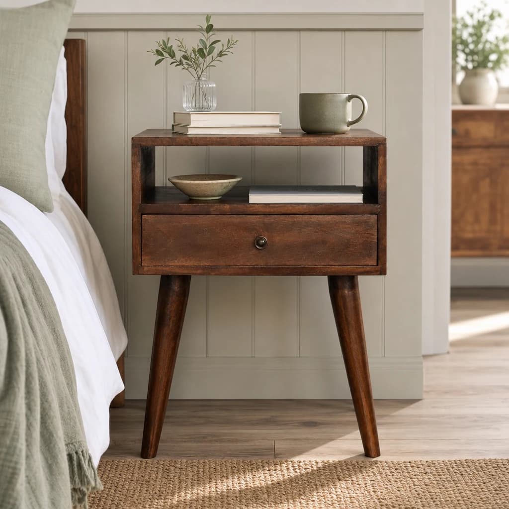 Modern Chestnut Solid Wood Bedside - Bedside tables, photo 1 of 10