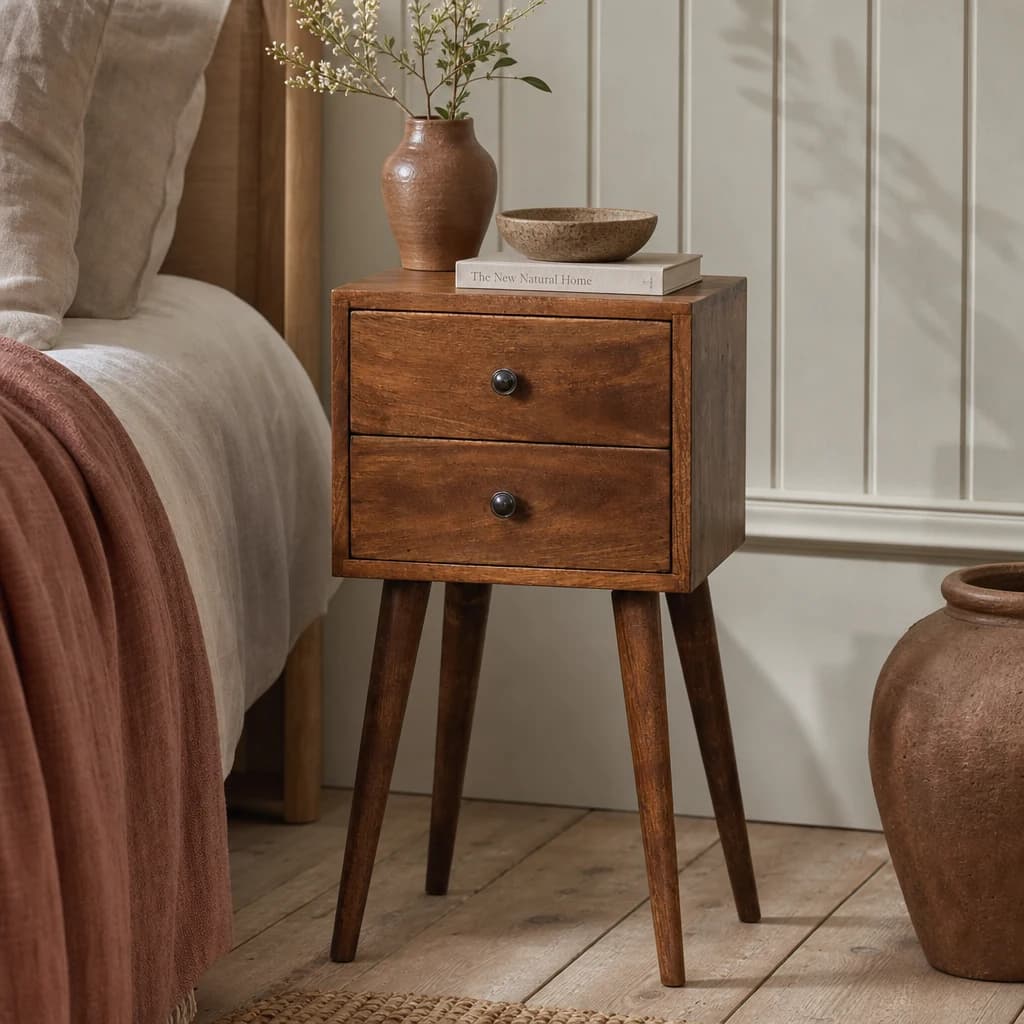 Mini 2 Drawer Chestnut Bedside - Bedside tables, photo 1 of 8