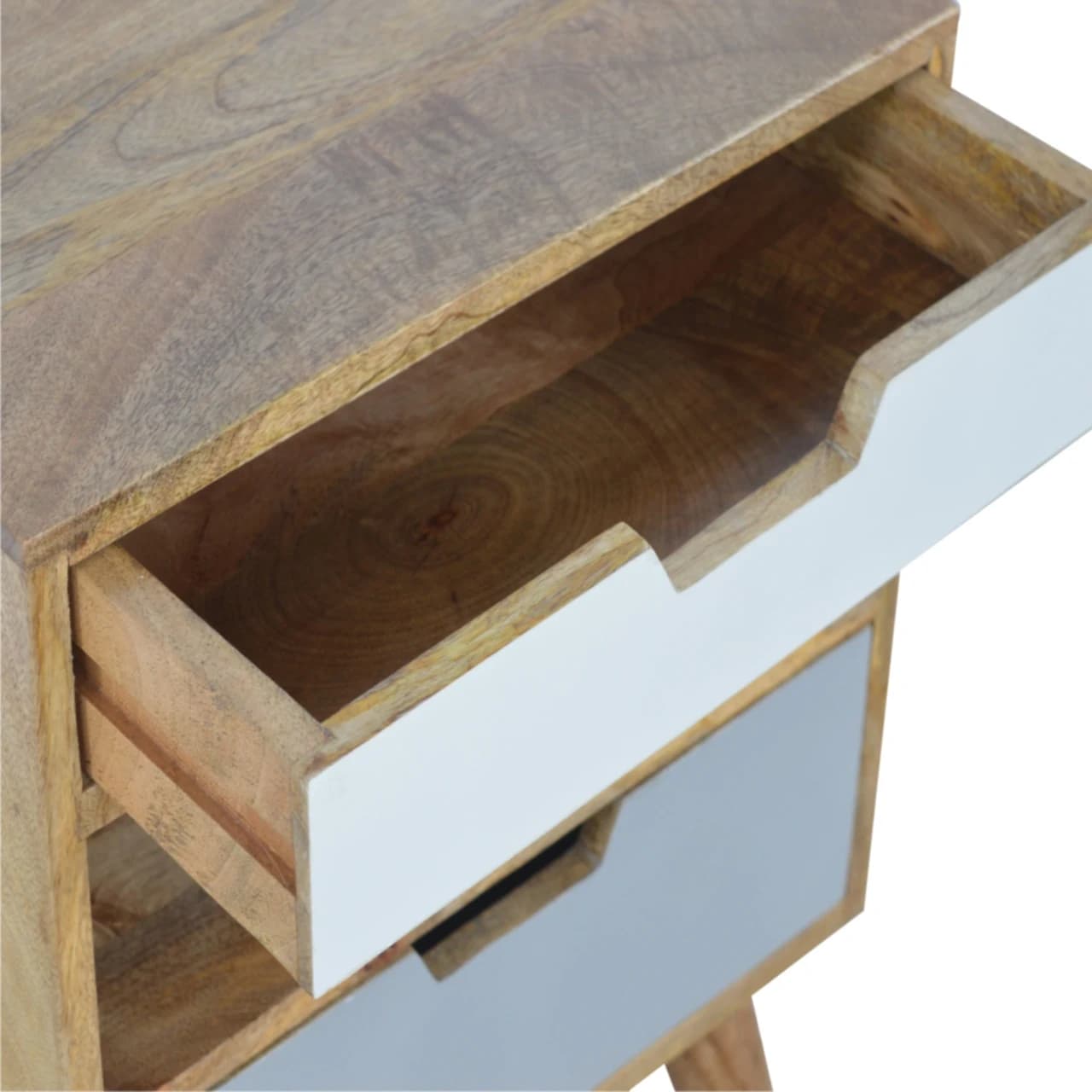 Grey and White Cut-out Bedside - Bedside tables, photo 3 of 9