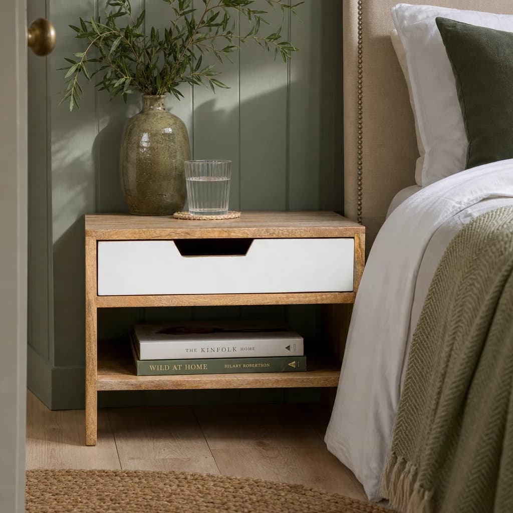 Grey and White Cut-out Bedside - Bedside tables, photo 1 of 9