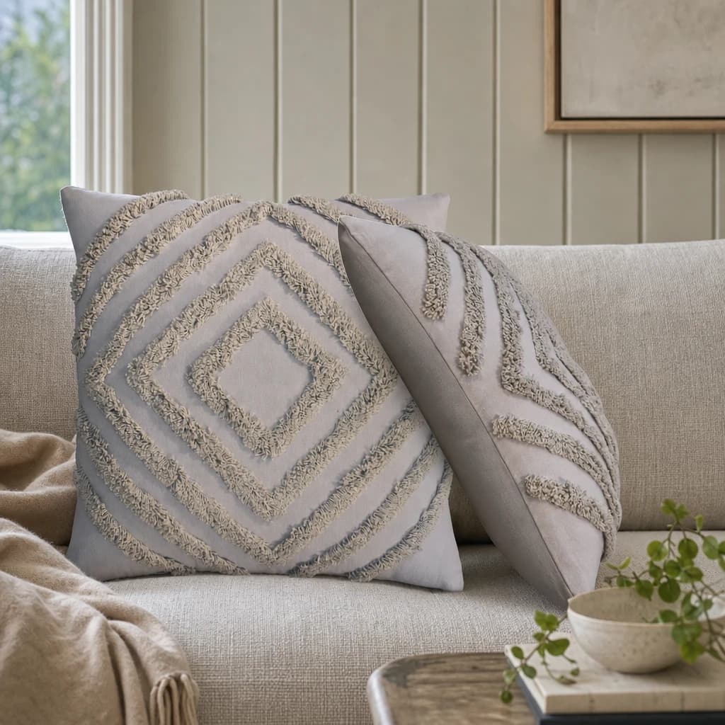 Tacy Grey Cushion Set of 2 - Cushions & throws, photo 1 of 6