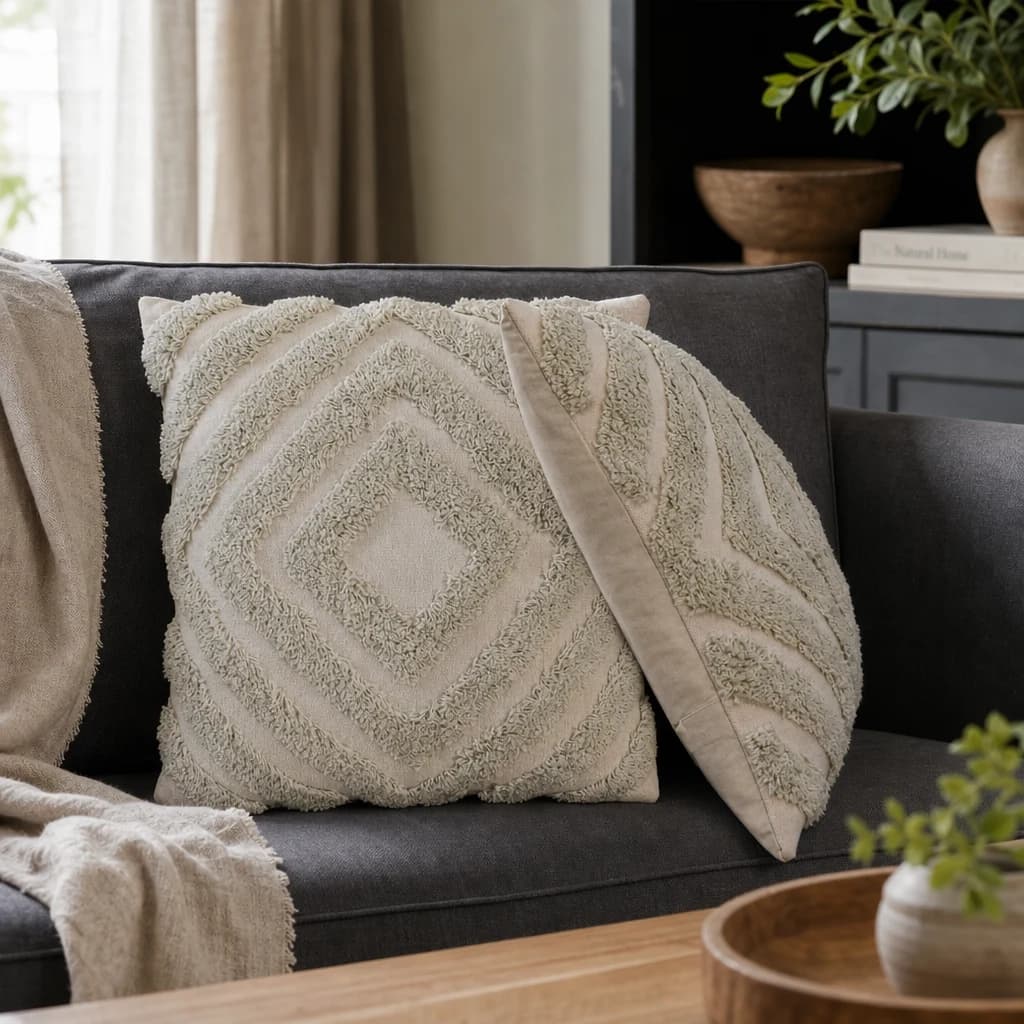 Sage Green Diamond Cushion Set of 2