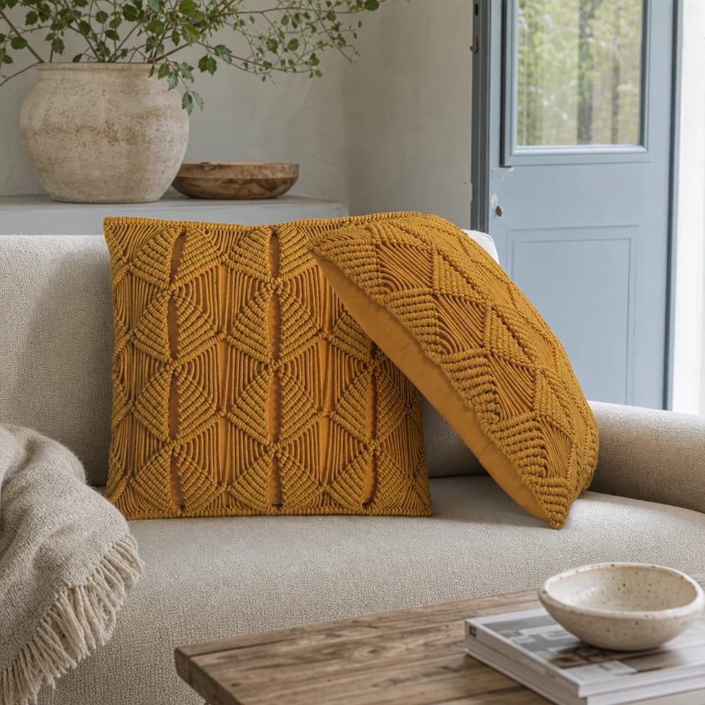 Esmi Cushion Set of 2 - Mustard