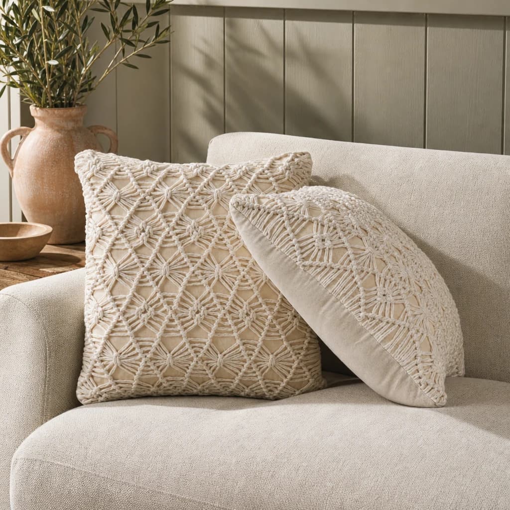 2x Maura Natural White Cushions
