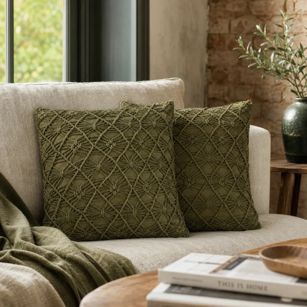 Green Maura Cushion - Set of 2 - Cushions & throws, photo 1 of 7
