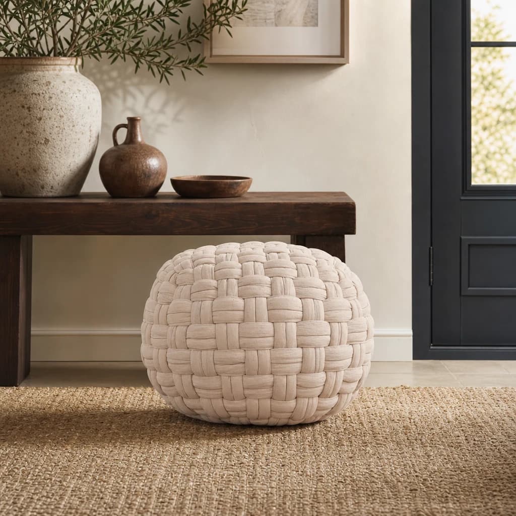 Tube Pouffe Cream - Footstools & ottomans, photo 1 of 7