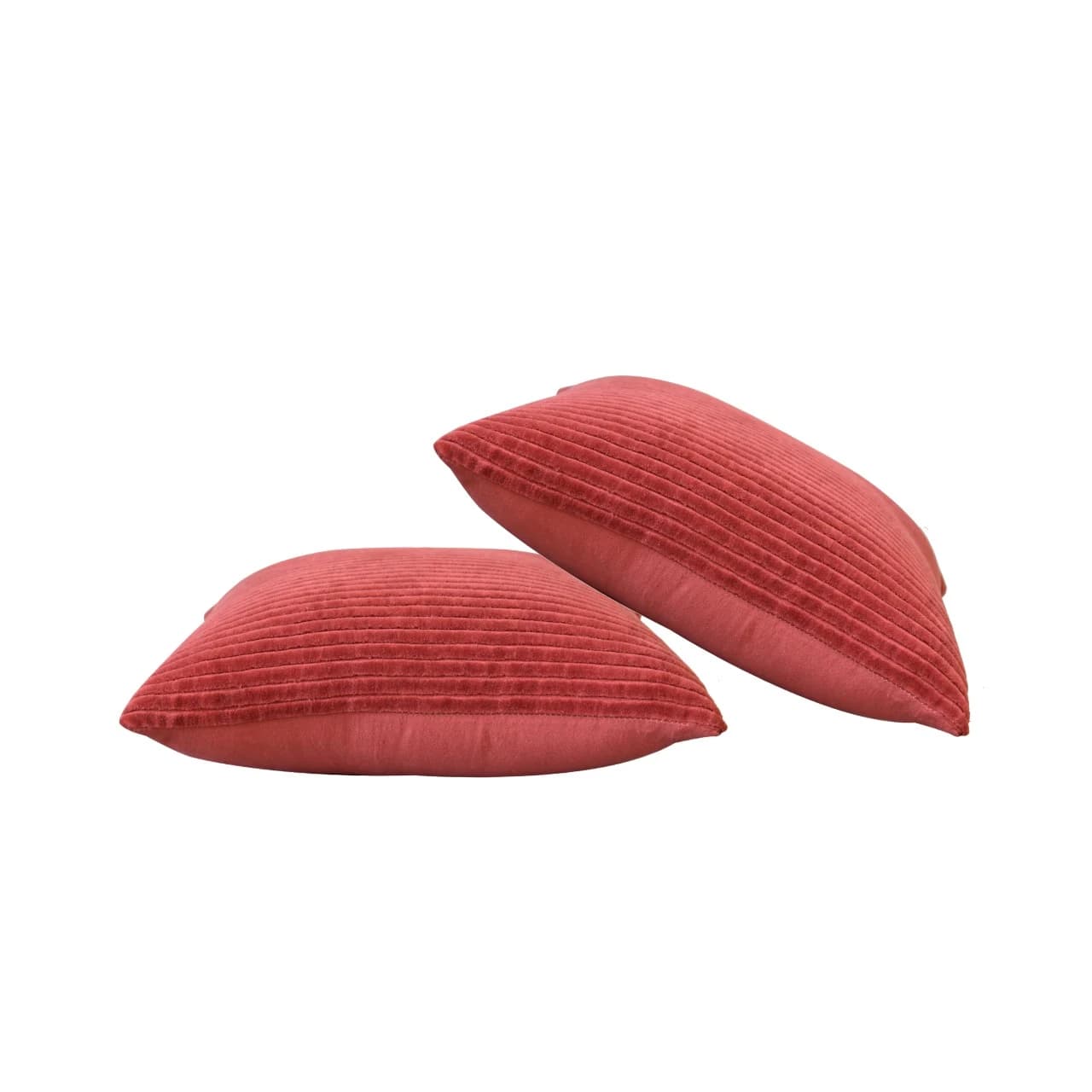 Ribbed Red Cushion Set of 2 - Cushions & throws, photo 2 of 7