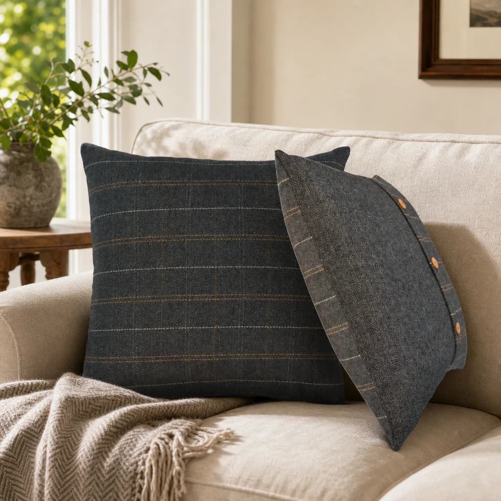 Quinn Pewter Cushion Set of 2