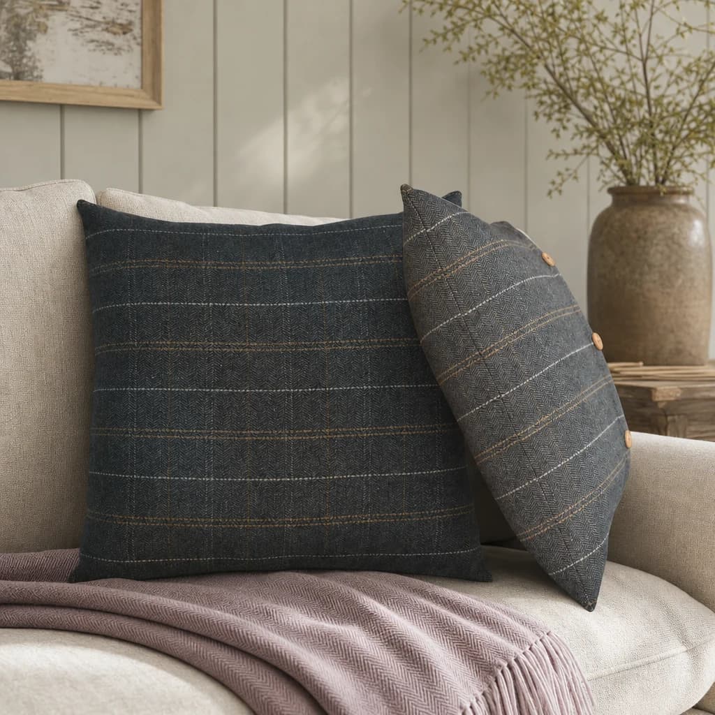 2 Quinn Pewter Cushions - Chairs, photo 1 of 7