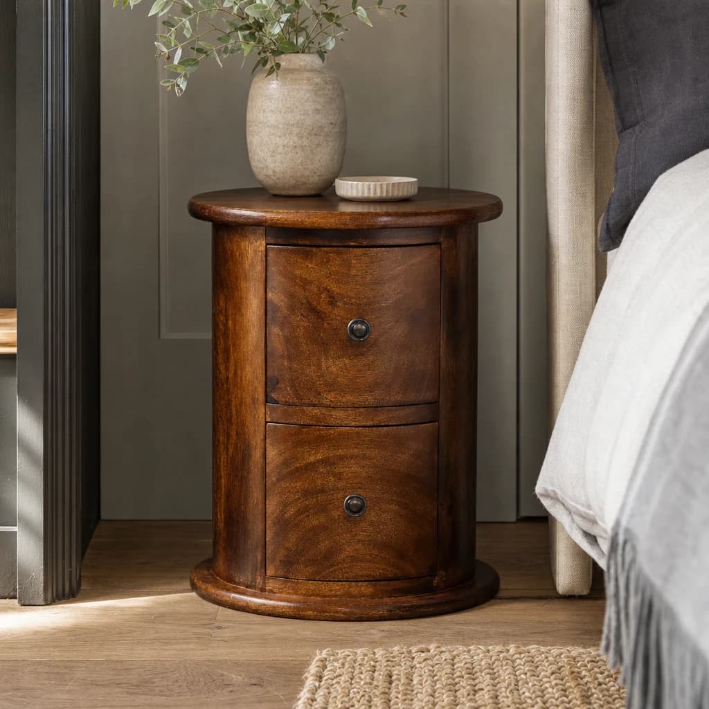 Mini Chestnut 2 Drawer Drum Chest - Chests of drawers, photo 1 of 9