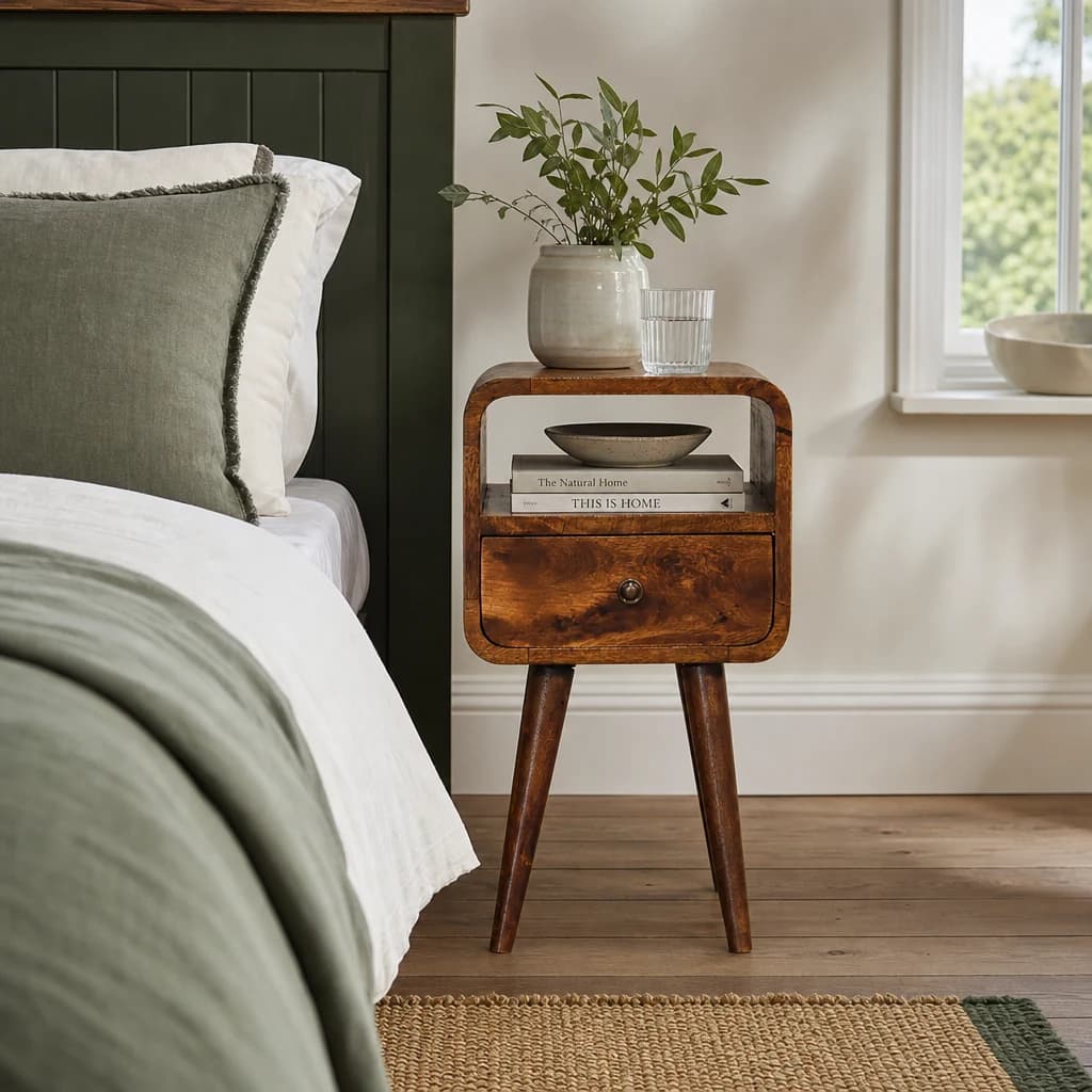 Mini Chestnut Curve Open Bedside - Bedside tables, photo 1 of 9