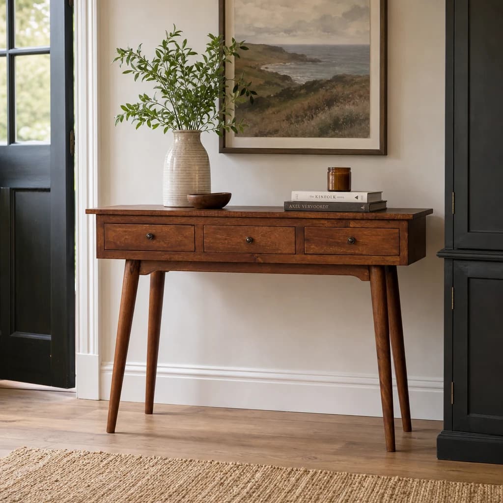 Large 3 Drawer Chestnut Console - Console tables, photo 1 of 9