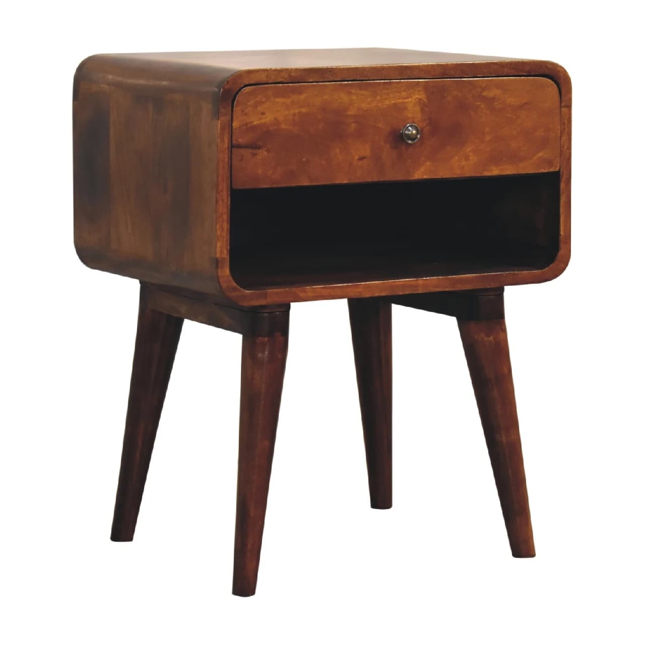 Curve Open Slot Chestnut Bedside - Bedside tables, photo 2 of 9