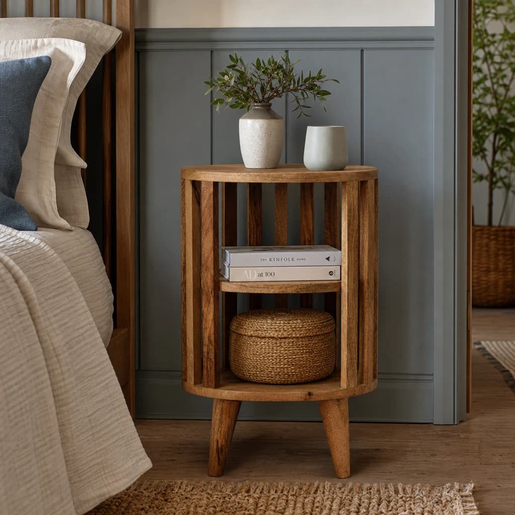 Ariella Double Shelf Oak-ish Bedside - Bedside tables, photo 1 of 9