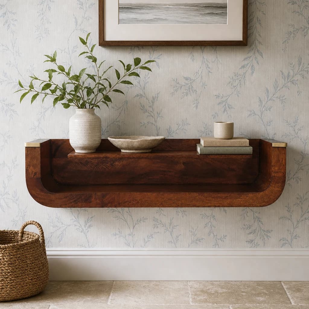 Indira Chestnut Floating Console - Console tables, photo 1 of 9
