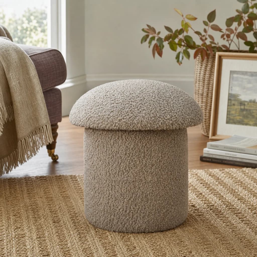 Mud Boucle Mushroom Footstool