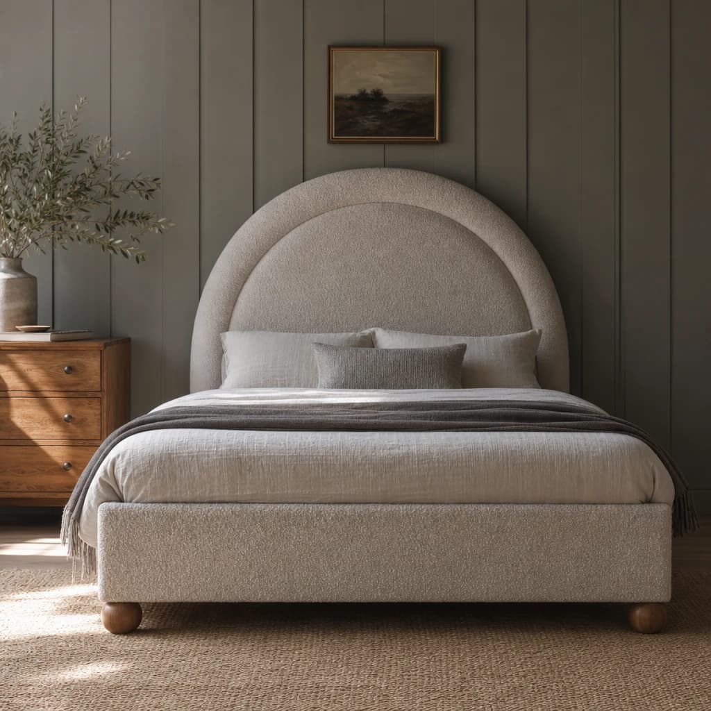 Cream Boucle Double Bed - Beds & bed frames, photo 1 of 10