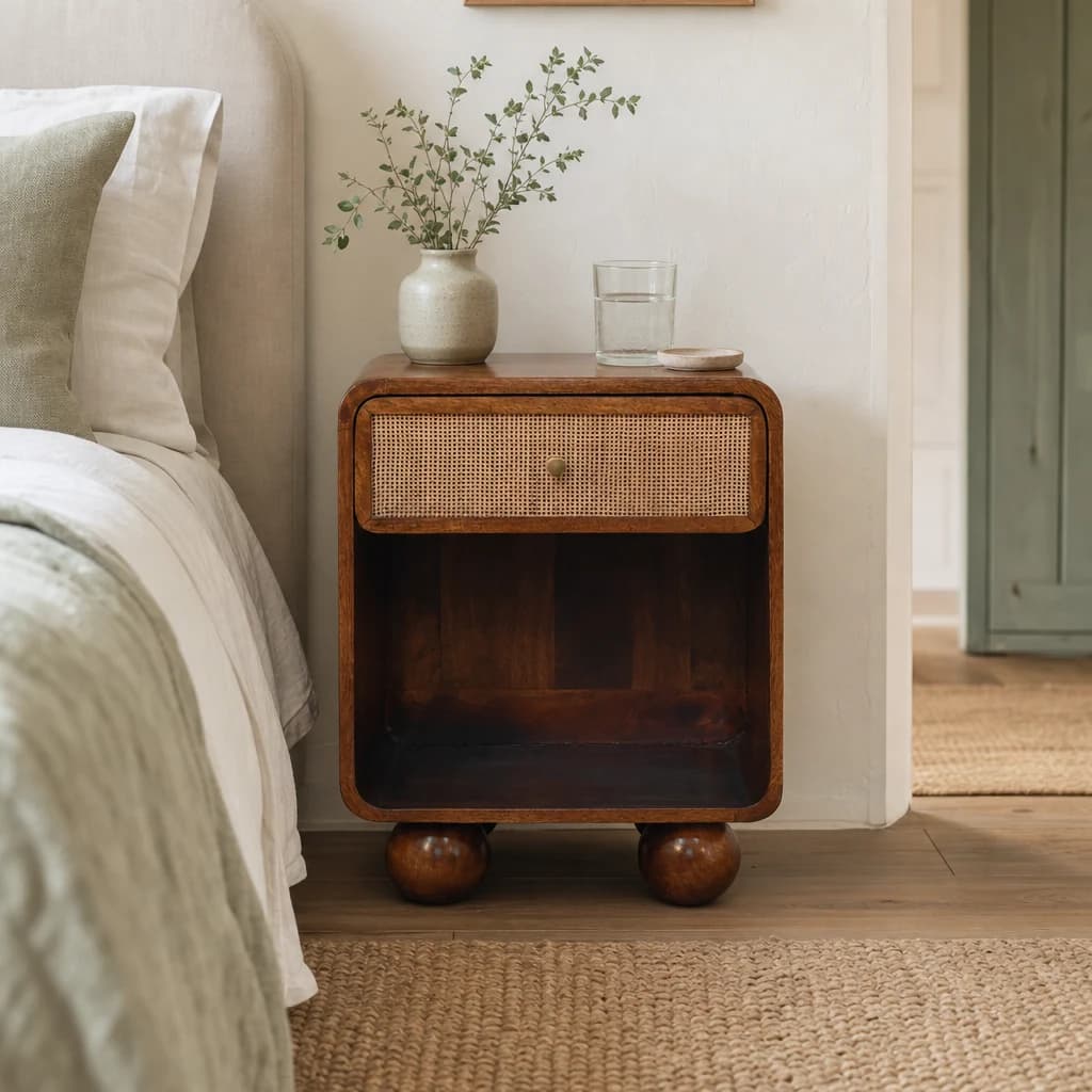 Chestnut Open Woven Bedside - Bedside tables, photo 1 of 9