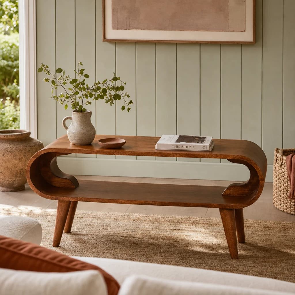Amaya Nordic Style Honey Caramel Coffee Table - Coffee tables, photo 1 of 8