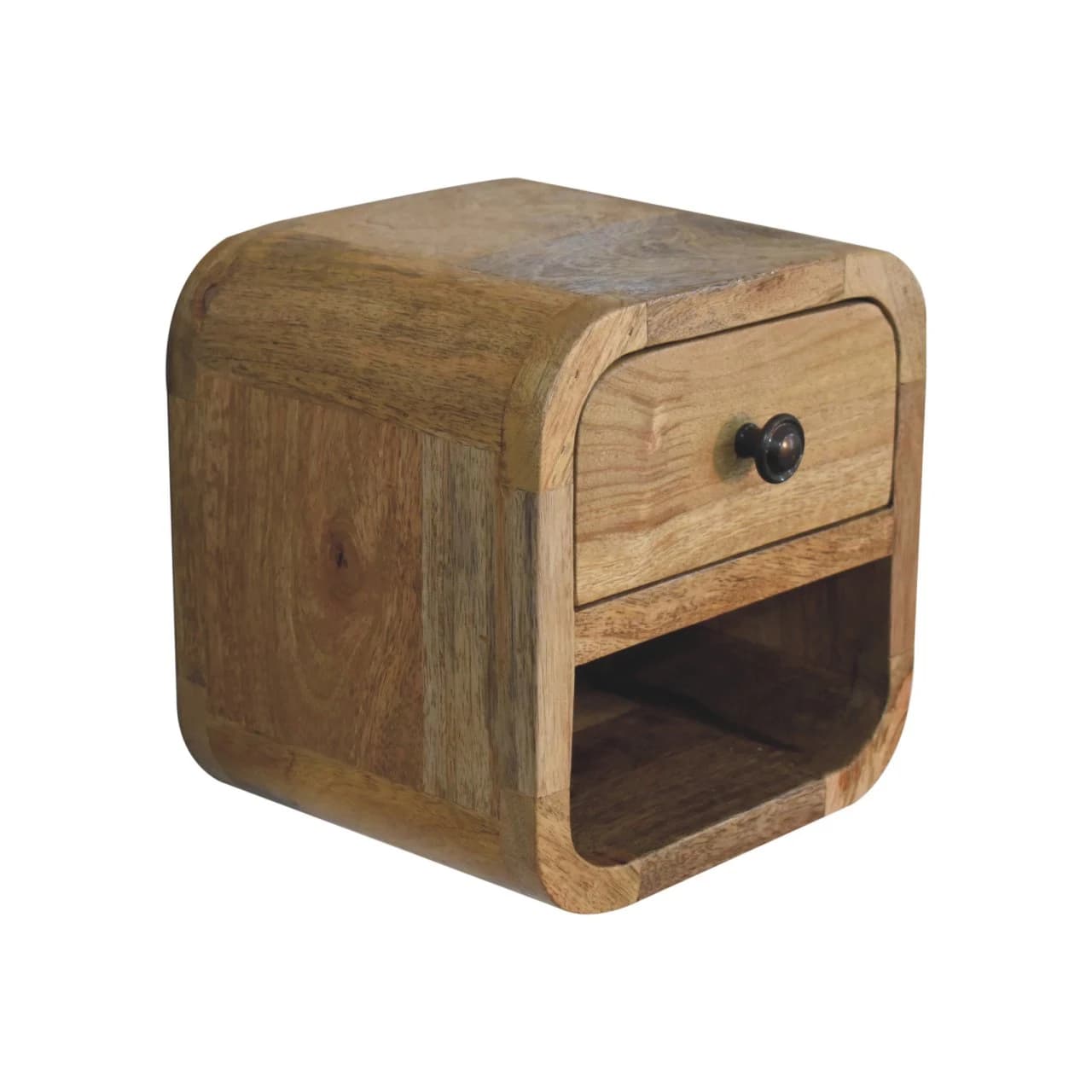 Extra Mini Curved Oak-ish Bedside with Open Slot - Bedside tables, photo 4 of 10