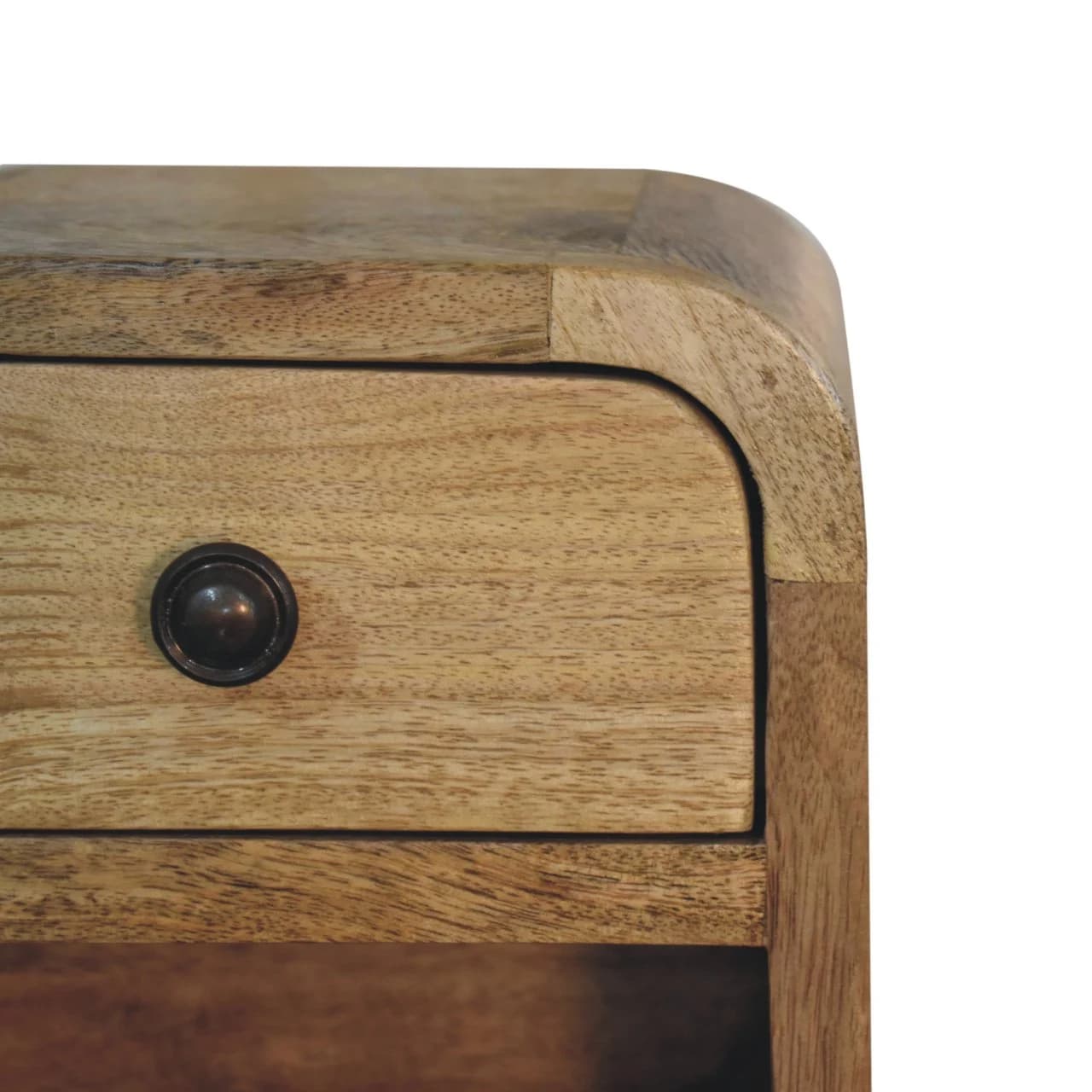 Extra Mini Curved Oak-ish Bedside with Open Slot - Bedside tables, photo 5 of 10