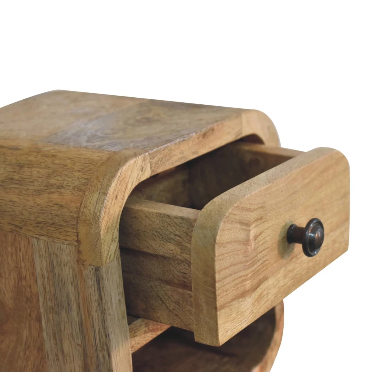 Extra Mini Curved Oak-ish Bedside with Open Slot - Bedside tables, photo 6 of 10