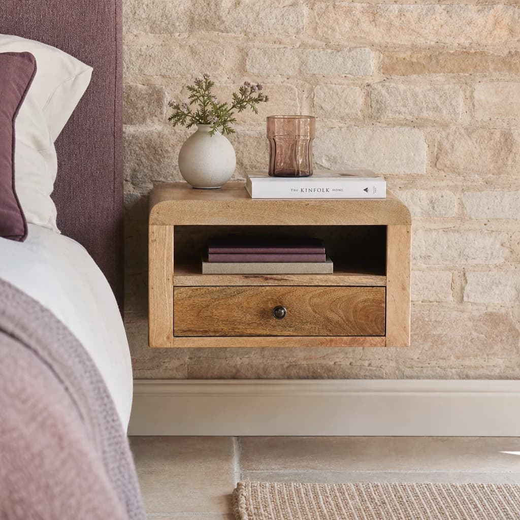 Chunky Oak-ish Floating Bedside - Bedside tables, photo 1 of 9