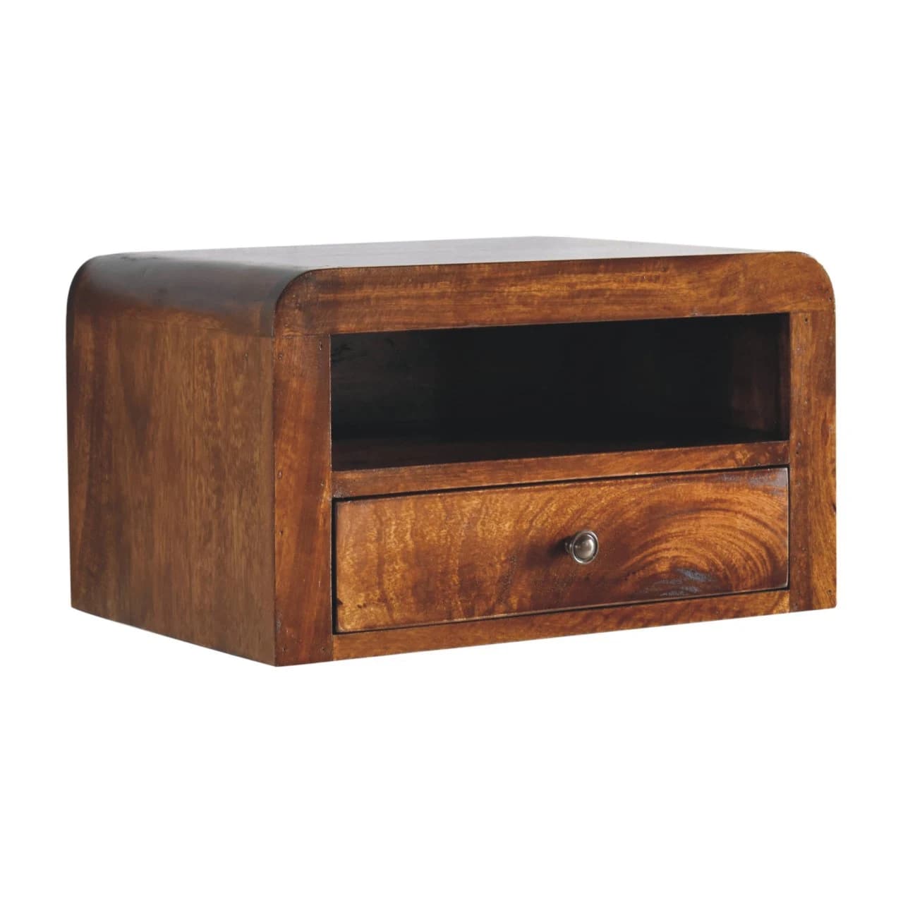 Chunky Chestnut 1 Drawer Wall Mounted Nightstand - Bedside tables, photo 3 of 9