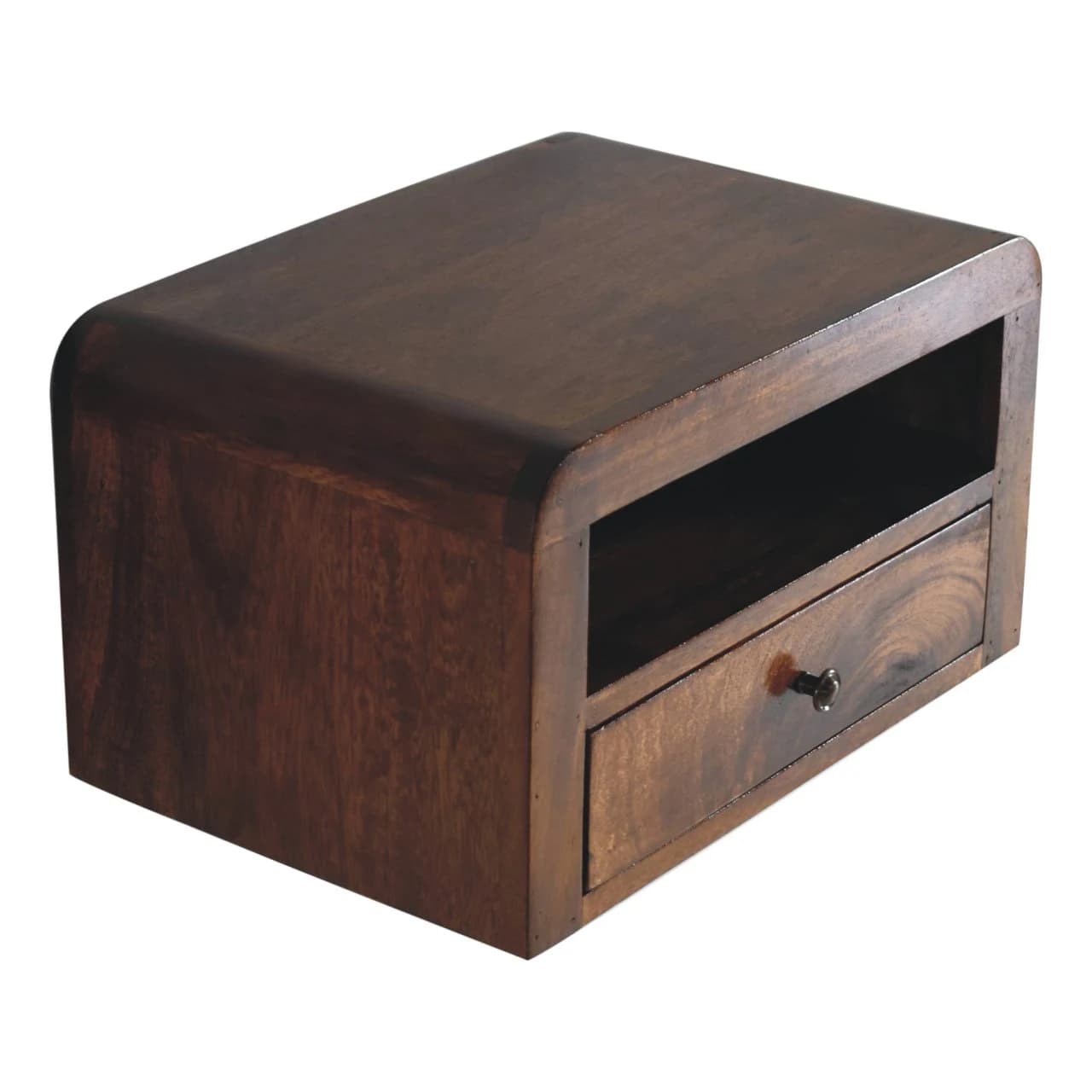 Chunky Chestnut 1 Drawer Wall Mounted Nightstand - Bedside tables, photo 5 of 9
