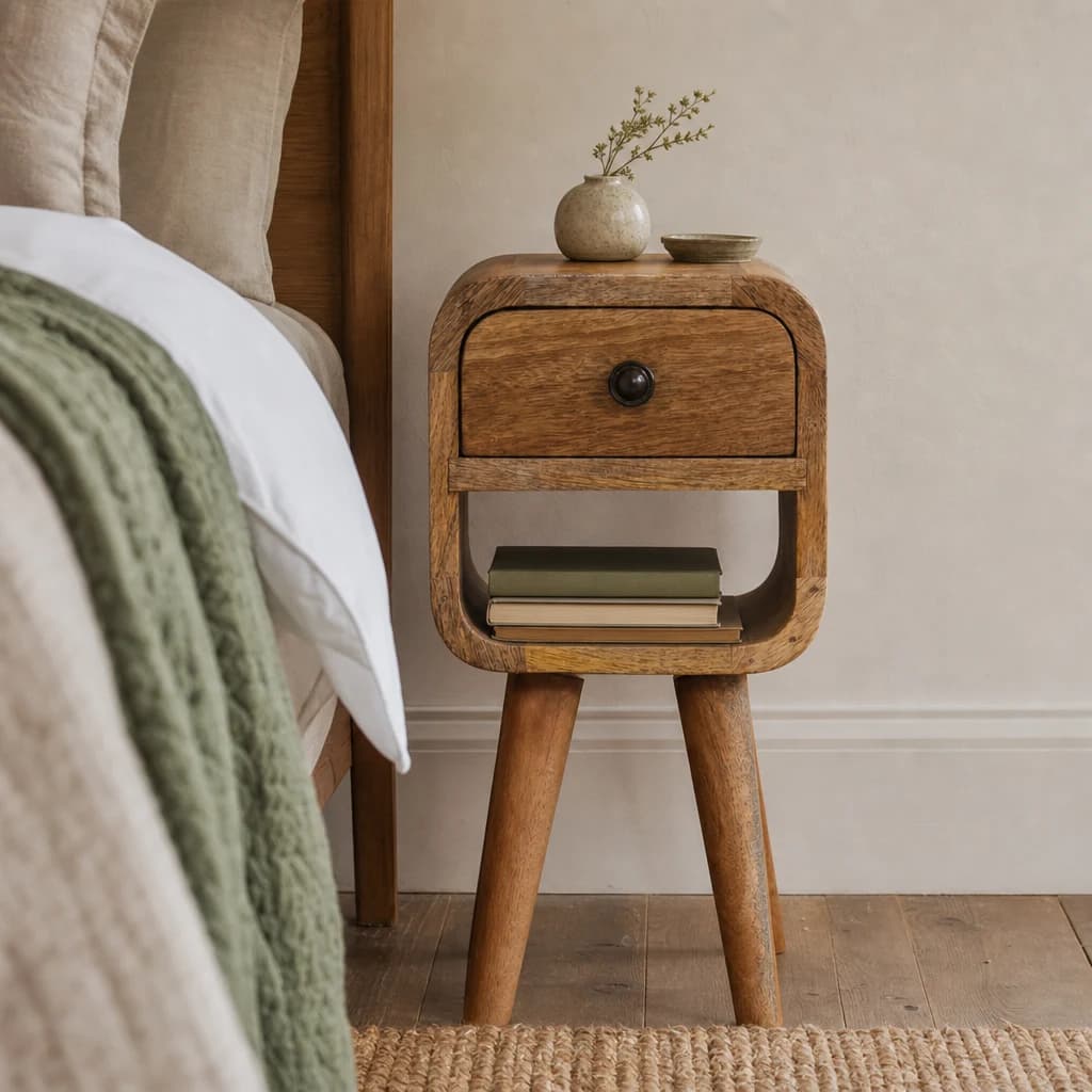 Extra Mini Oak-ish Curve Lower Bedside - Bedside tables, photo 1 of 9