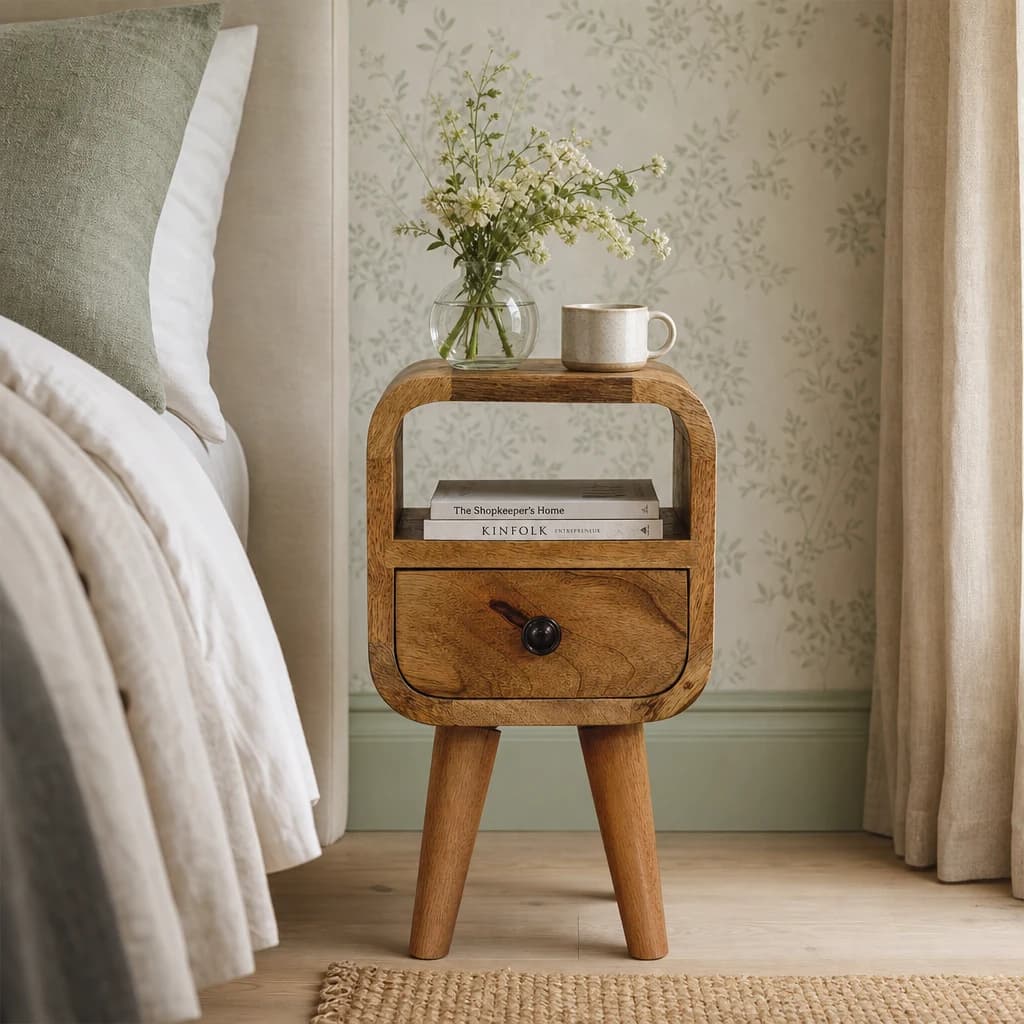 Extra Mini Oakish Curve Open Slot Bedside - Bedside tables, photo 1 of 9