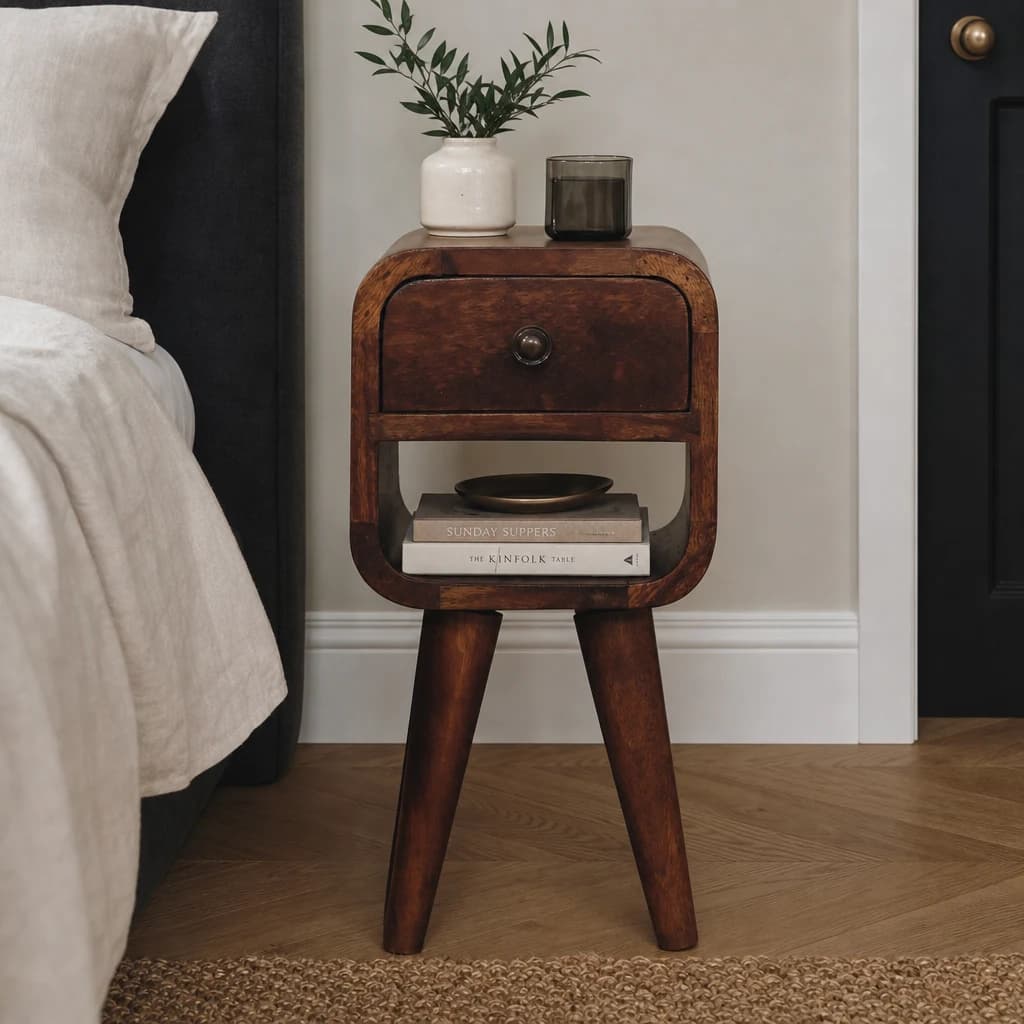 Extra Mini Chestnut Curve Lower Bedside - Bedside tables, photo 1 of 9