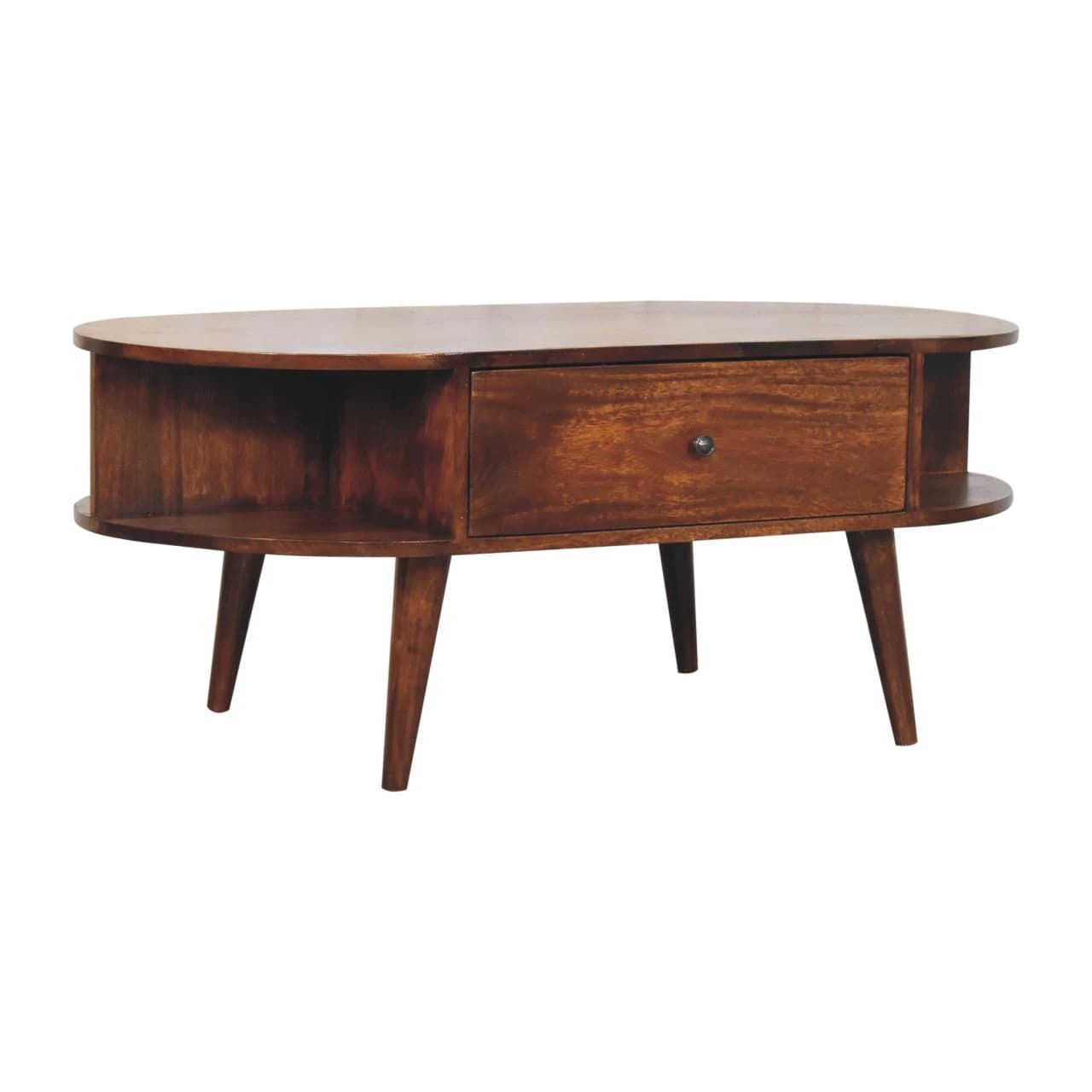 Chestnut Oval Coffee Table with 2 Drawers - Coffee tables, photo 2 of 8