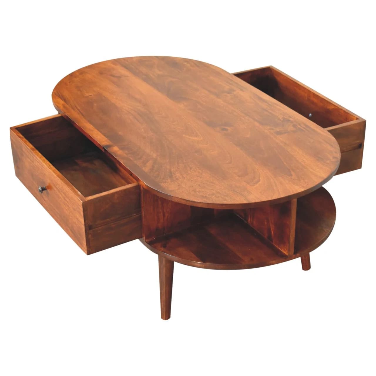 Chestnut Oval Coffee Table with 2 Drawers - Coffee tables, photo 6 of 8