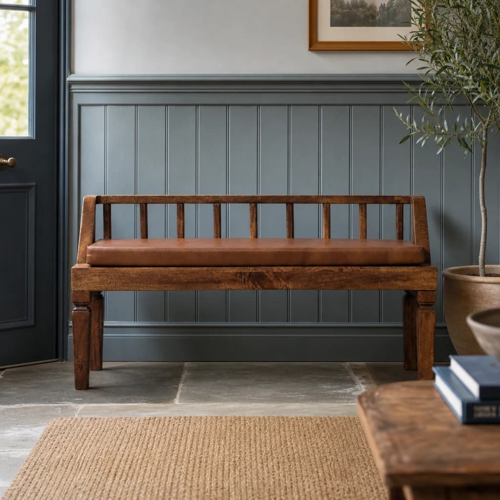 Bordeaux Leather Bench - Benches, photo 1 of 10
