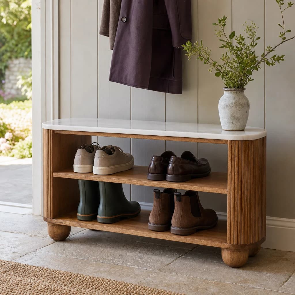 Beaumont Marble Shoe Bench - Benches, photo 1 of 8