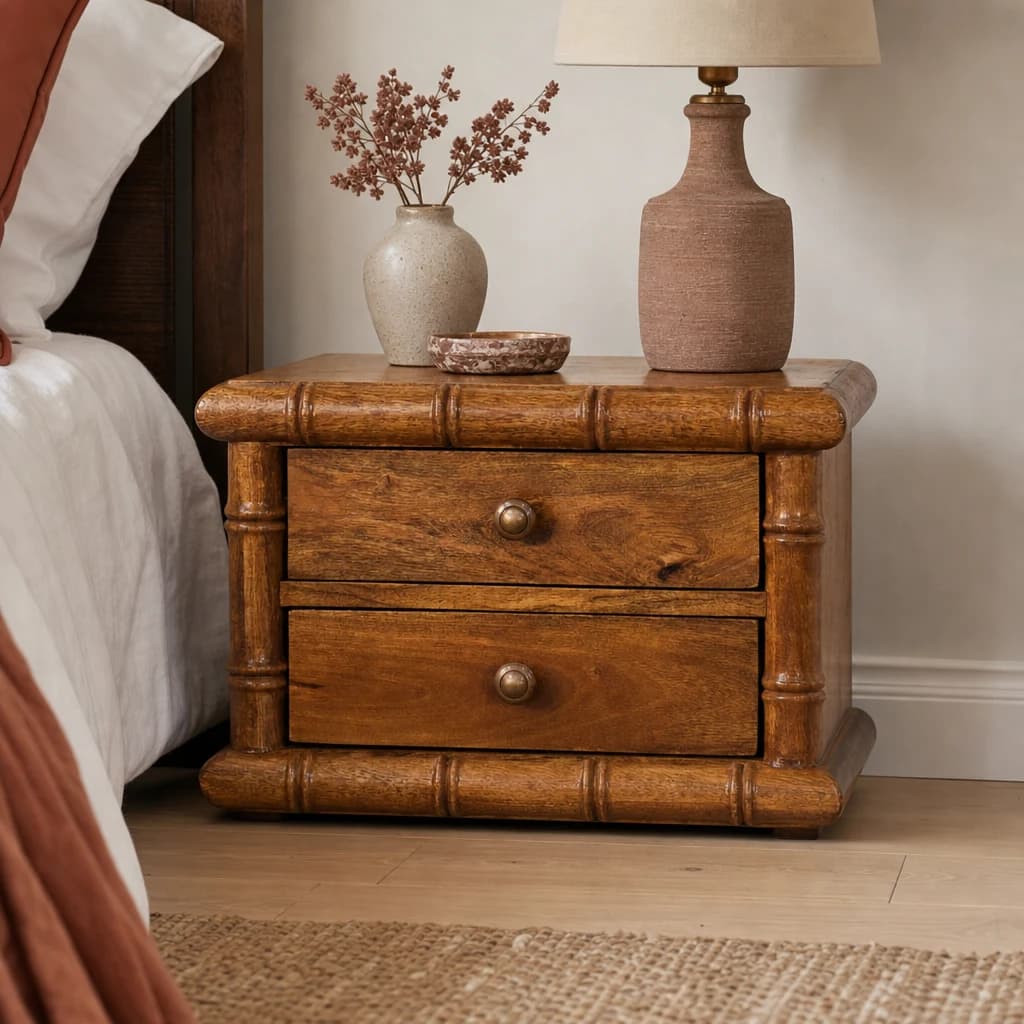 Bamboo Bedside in Amber Oak Finish - Bedside tables, photo 1 of 10