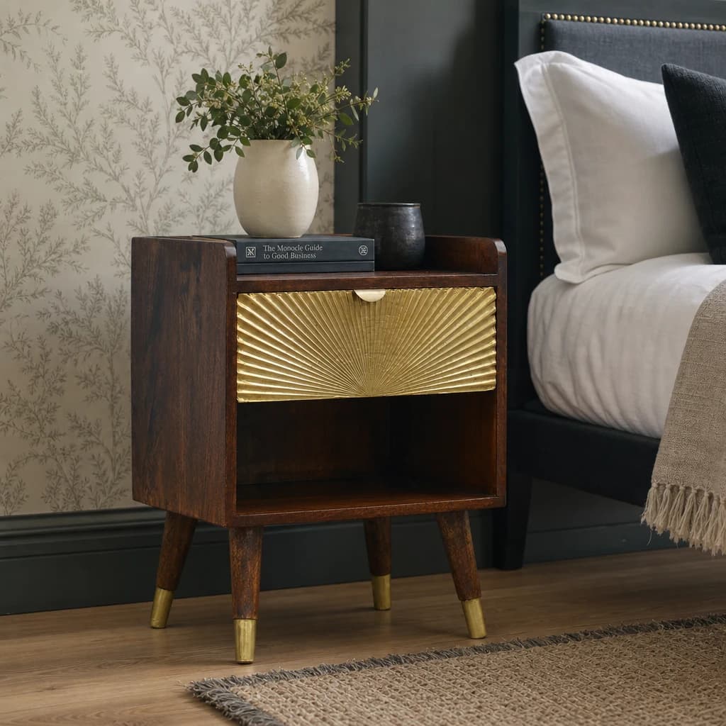 Manila Gold One Drawer Bedside