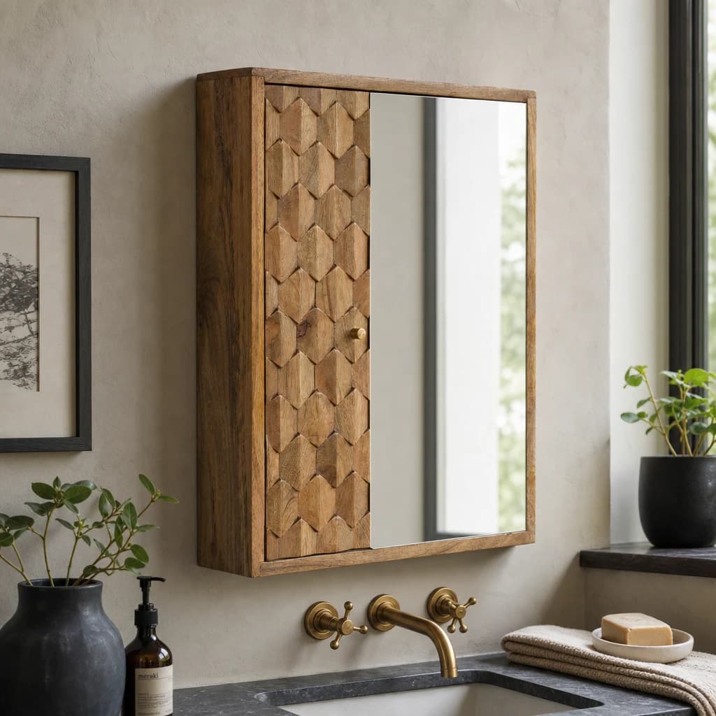 Pineapple Carved Mirror Cabinet - Cabinets, photo 1 of 8