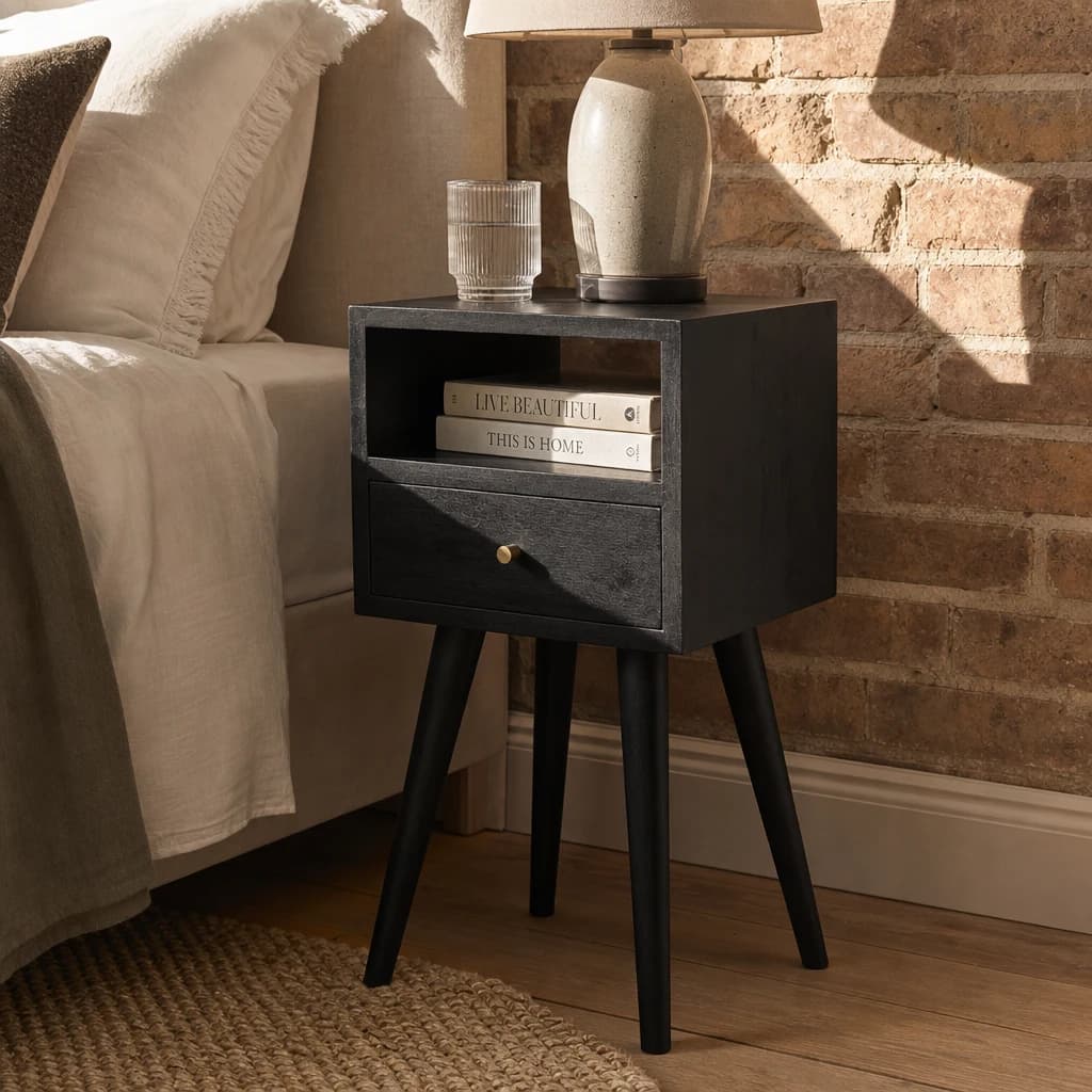 Mini Ash Black Bedside - Bedside tables, photo 1 of 9