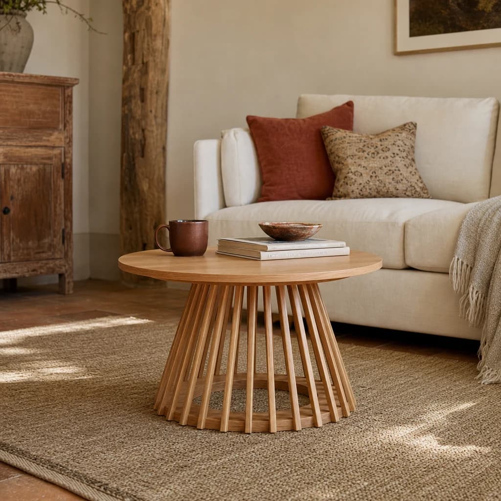 Kylo Round Slatted Coffee Table - Coffee tables, photo 1 of 10