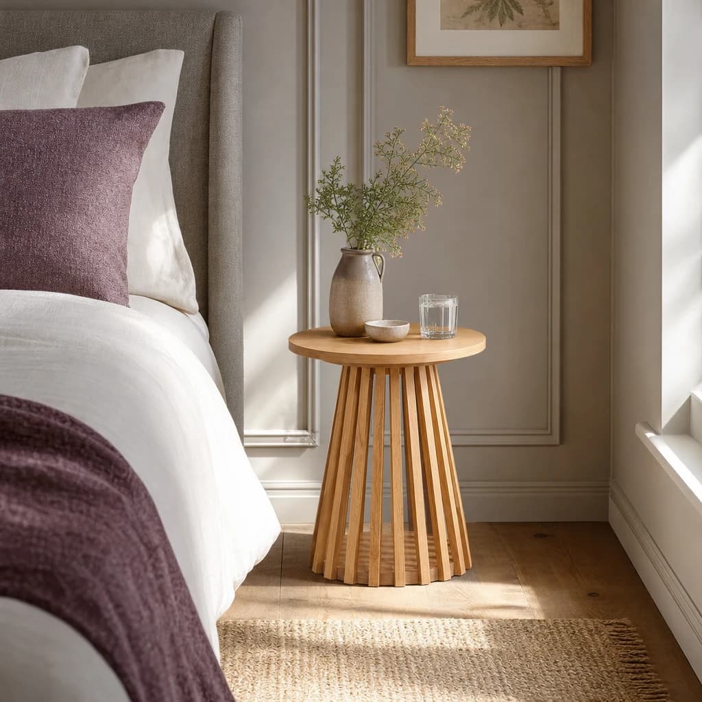 Kylo Round Slatted Lamp Table - Side tables, photo 1 of 9